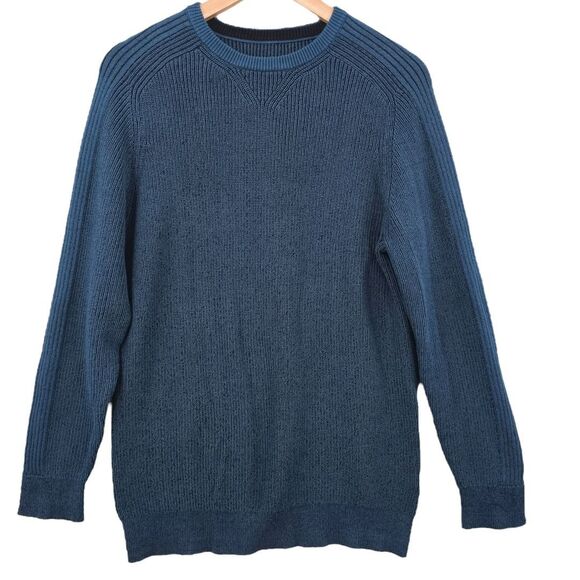 White Stuff Mens L Pentire Crew Sweater in Mid Teal - Picture 3 of 11